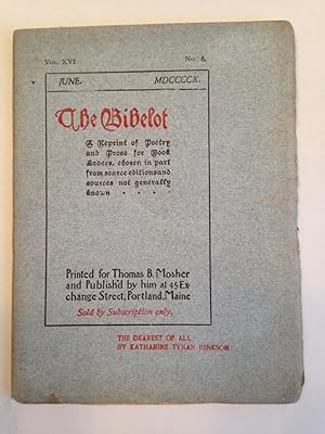 Bild des Verkufers fr The Dearest of All. [The Bibelot. Volume XVI. Number 6. June, 1910.] zum Verkauf von T. Brennan Bookseller (ABAA / ILAB)
