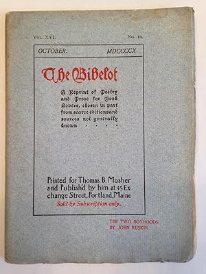 THE TWO BOYHOODS. [The Bibelot. Volume XVI. Number 10. October, 1910.]