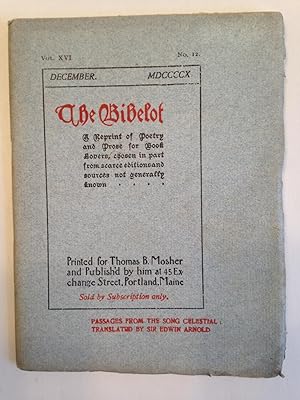 Immagine del venditore per PASSAGES FROM THE SONG CELESTIAL. [The Bibelot. Volume XVI. Number 12. December, 1910.] venduto da T. Brennan Bookseller (ABAA / ILAB)