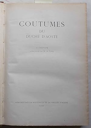 Coutumes du Duché d'Aoste.