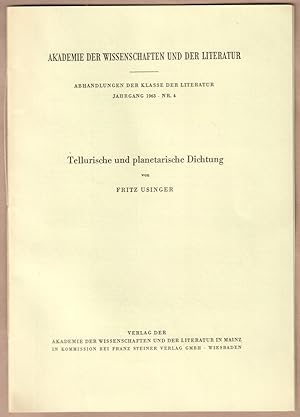 Seller image for Tellurische und planetarische Dichtung. for sale by Antiquariat Neue Kritik