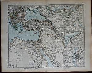 Northern Africa Egypt Ottoman Empire Arabia Nile River 1895 Stieler detailed map