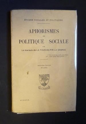 Bild des Verkufers fr Aphorismes de politique sociale zum Verkauf von Abraxas-libris