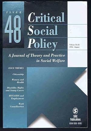 Seller image for Critical Social Policy Issue 48 August 1996 for sale by Lazy Letters Books