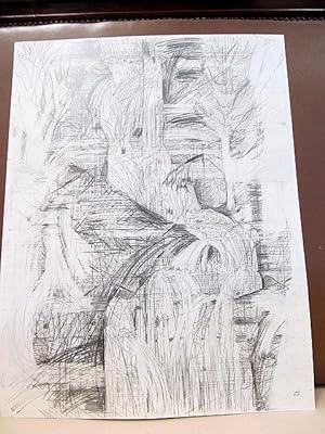Image du vendeur pour Abstrakt: Bleistift auf Papier, rechts unten monogrammiert und mit (19)63 datiert. mis en vente par Antiquariat Friederichsen