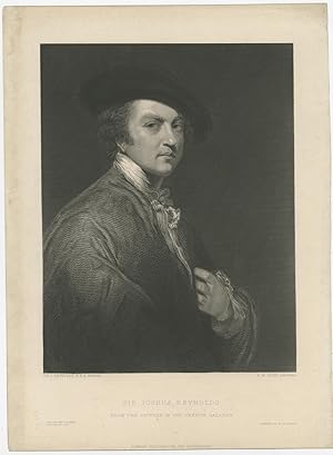 Antique Portrait of Sir Joshua Reynolds by Hunt (c.1840)