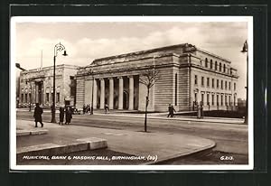 Ansichtskarte Birmingham, Municipal Bank, Masonic Hall, Freimaurer-Loge
