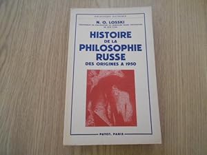 Immagine del venditore per Histoire de la Philosophie Russe des origines a 1950. Traduction Revue par V. Losski venduto da Librera Camino Bulnes