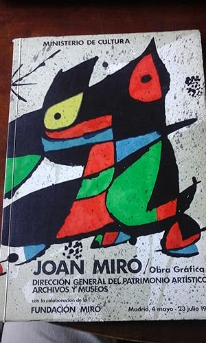 Image du vendeur pour JOAN MIR. Obra Grfica (Madrid, 1978) mis en vente par Multilibro