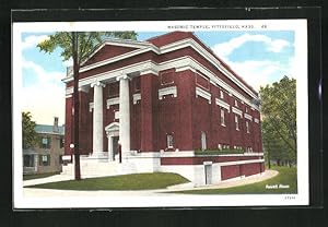 Ansichtskarte Pittsfield, MA, Masonic Temple, Freimaurer-Loge