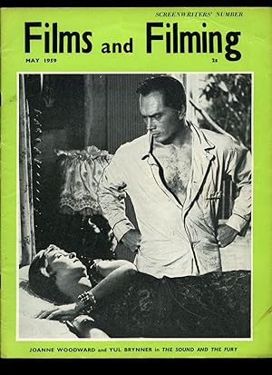 Seller image for Films and Filming Magazine | May 1959 | Front Cover: Joanne Woodward and Yul Brynner in 'The Sound and The Fury' + H. E. Bates Article 'When The Cinemagoer Complains That It Isn't Like The Book' for sale by Little Stour Books PBFA Member