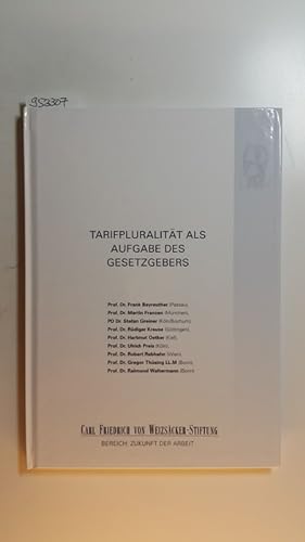 Bild des Verkufers fr Tarifpluralitt als Aufgabe des Gesetzgebers zum Verkauf von Gebrauchtbcherlogistik  H.J. Lauterbach