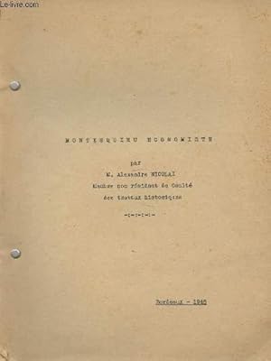 Bild des Verkufers fr Montesquieu Economiste - Bordeaux 1948 zum Verkauf von Le-Livre