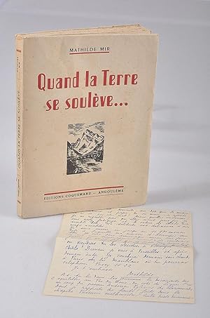 Quand la terre se soulève - dédicace + lettre manuscrite de l'auteure