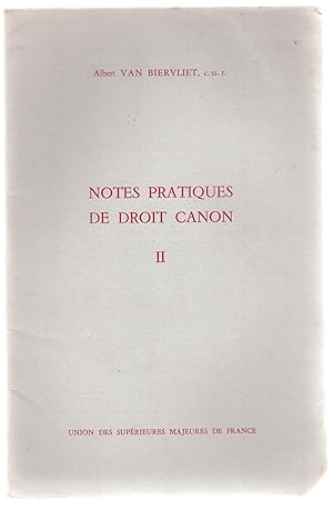 Image du vendeur pour Notes pratiques de droit canon II mis en vente par LibrairieLaLettre2