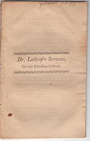 Two Sermons on the Christian Sabbath, for Distribution in the New Settlements of the United States