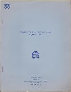 Seller image for Bibliography of Articles and Books on Jewish Music for sale by Meir Turner