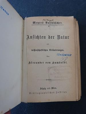 Bild des Verkufers fr Ansichten der Natur mit wissenschaflichen Erluterungen. (= Meyers Volksbcher) zum Verkauf von Antiquariat Bookfarm