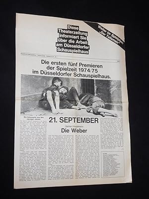 Immagine del venditore per Theaterzeitung Dsseldorfer Schauspielhaus, Spielzeit 1974/75, Nr. 1 venduto da Fast alles Theater! Antiquariat fr die darstellenden Knste