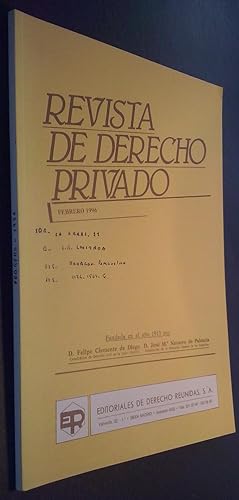 Imagen del vendedor de Revista de Derecho Privado. Febrero 1996 a la venta por Librera La Candela