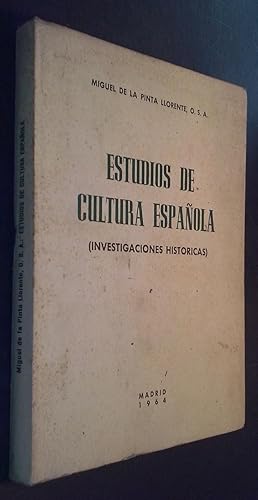 Bild des Verkufers fr Estudios de cultura espaola (Investigaciones histricas) zum Verkauf von Librera La Candela