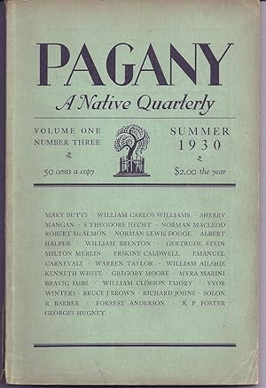 PAGANY. A NATIVE QUARTERLY. Vol. 1, No. 3, Summer 1930