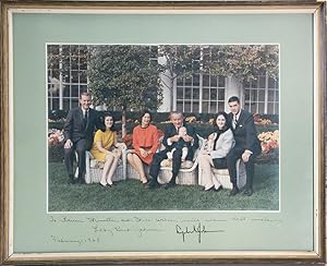 Immagine del venditore per Photographic group portrait of Lyndon B. Johnson and his family. venduto da Shapero Rare Books