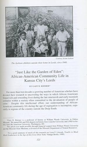 Seller image for JUST LIKE THE GARDEN OF EDEN": AFRICAN-AMERICAN COMMUNITY LIFE IN KANSAS CITY'S LEEDS for sale by Daniel Liebert, Bookseller