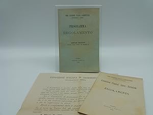 Prima esposizione italiana d'architettura. Torino 1890. Programma e regolamento. (Segue): Commiss...