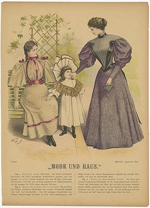Antique Costume Print 'Mode und Haus' (1895)