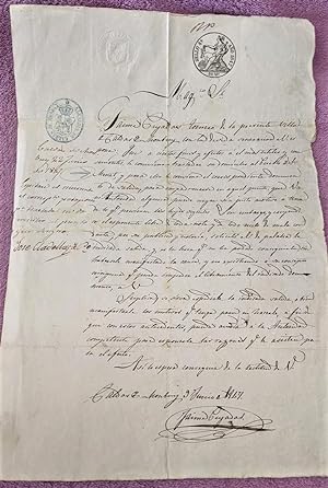 MANUSCRITO ORIGINAL CANVIO DOMICILIO DE CALDES A SENTMENAT, JAIME PUJADES 1847
