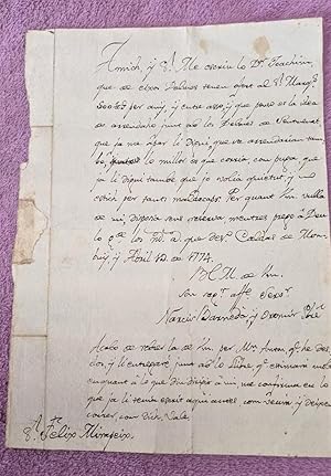 MANUSCRITO DE NARCIS BARNEDA PBRE, PARROQUIA DE CALDES DE MONTBUY 1774