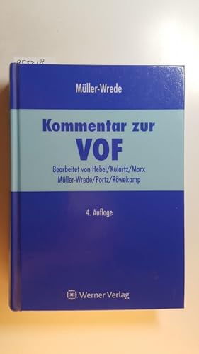 Bild des Verkufers fr Kommentar zur VOF zum Verkauf von Gebrauchtbcherlogistik  H.J. Lauterbach