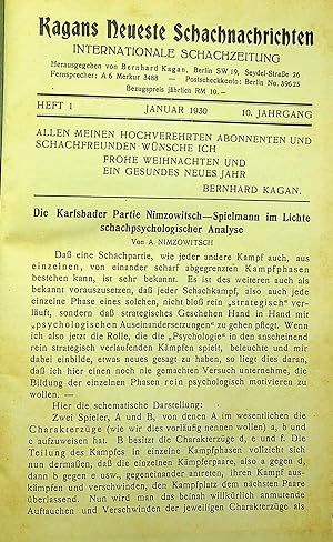 Kagans Neueste Schachnachrichten, 10. jahrgang, 1930