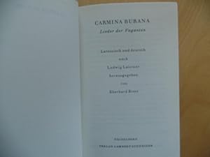 Bild des Verkufers fr Carmina burana : Lieder d. Vaganten. Lat. u. dt. nach Ludwig Laistner hrsg. von Eberhard Brost zum Verkauf von Antiquariat Rohde
