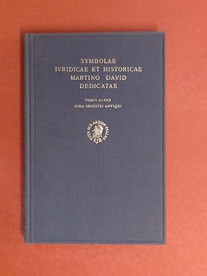 Bild des Verkufers fr Symbolae iuridicae et historicae. Martino David dedicatae. Tomus alter iura orientis antiqui. zum Verkauf von Wissenschaftliches Antiquariat Zorn