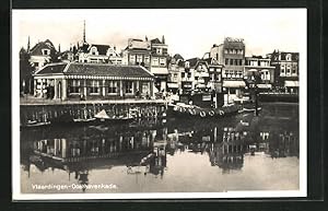 Ansichtskarte Vlaardingen, Ossthavenkante mit Hausboot