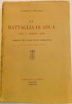 Bild des Verkufers fr LA BATTAGLIA DI ADUA DEL I MARZO 1896 zum Verkauf von RONCHI