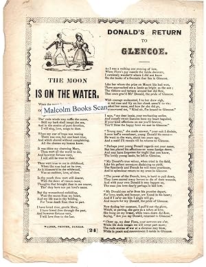 The Moon is on the Water & Donalds Return to Glencoe ( Broadsheet Ballad 1797 -1834 )