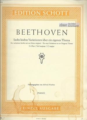 Beethoven - Sechs leichte Variationen über ein eigenes Thema G-Dur - Piano