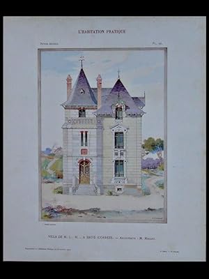 BRIVE, 2 BOULEVARD AMIRAL GRIVEL - 1909 - GRANDE PLANCHE COULEUR - MACARY