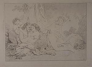 Satyr und Bacchante. (Rechts unten Blattnr. 5). Radierung u. Aquatinta (Paris) 1780, 16 x 22,5 cm...