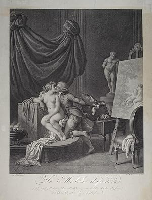 Seller image for Le Modele dispos. Kupferstich in Punktiermanier nach Jean-Frederic Schall (1752-1825). Gedruckt v. Bassan. Paris, Chaponnier um 1790, 39,5 x 32 cm (50 x 38,5 cm Blattgr.) for sale by Antiquariat Johannes Mller