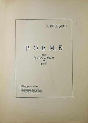 Poeme, pour Quatuor a cordes et piano (Piano Quintet), Piano Score and Parts