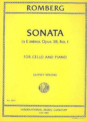 Bild des Verkufers fr Sonata in e minor op.38,1for cello and piano zum Verkauf von AHA-BUCH GmbH