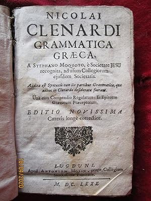 Seller image for NICOLAI CLENARDI GRAMMATICA GRAECA - 1680 for sale by LA FRANCE GALANTE