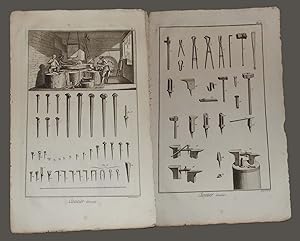 Cloutier Grossier chiodaiolo Diderot et D'Alembert 1762 arnesi chiodi spillaio