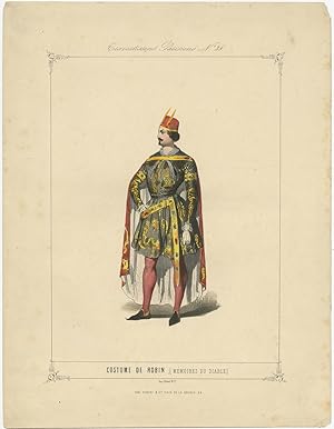 Antique Costume Print of Robin by Aubert & Co (c.1860)