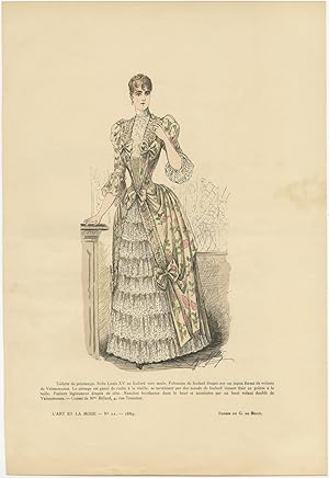 No. 21 Antique Costume Print 'L'Art et la Mode' (c.1890)