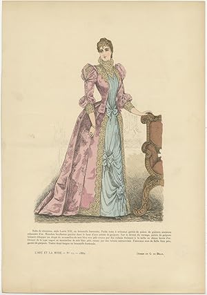 No. 13 Antique Costume Print 'L'Art et la Mode' (c.1890)